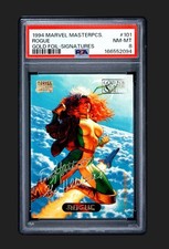 1994 MARVEL MASTERPIECES 101 ROGUE GOLD FOIL-SIGNATURES Graded 🎇 PSA 8 🎇 picture