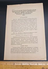 Antique Medical Health Brochure Toledo Sanitary Code Infectious Diseases 1880s picture