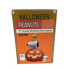 Peanuts Snoopy Woodstock Halloween 17” Door Greeter LED Light NEW Sealed Box picture