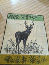 58x72 Beiderlack W. Germany Made Blanket Deer Doe Hunting Throw Buck *Holes picture