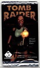 EMPTY Wrapper 1999 Tomb Raider: Premiere Trading Card Art picture