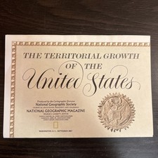 ⫸ 1987-9 September LARGE US MAP TERRITORIAL GROWTH WEST National Geographic - A3 picture