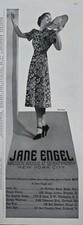 1937 Jane Engel Women's Silk print dress vintage Fashion ad picture