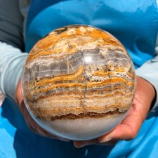 4.07LB Natural Striped Agate Ball Quartz Crystal Sphere reiki healing picture