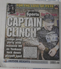 Aaron Judge NY Yankees Clinch Playoff Berth New York Post 9/15/2026 picture