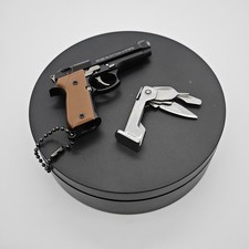 Mini Gun Keychain, 1:3 Scale Beretta 92f Keychain EDC Knife Man Gift picture