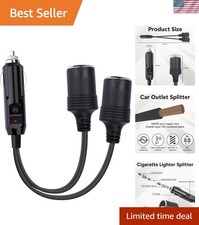 12V Double Cigarette Lighter Adapter, 1 to 2 Car Cigarette Lighters Splitter 2 S picture
