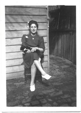 CATS IN THE 1940s Vintage Old Photo Pretty Woman Black & White Kitty on Lap 🐈‍⬛ picture
