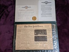 WWII USA May 23 1942 New York Times Newspaper With Case And COA RARE ODD WAR picture