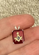 Vtg Stock Sterling Silver / 10k Masonic Freemason  Pendant picture