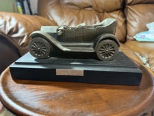Vintage 1911 Chevrolet Metal Car On Wooden Base 11x6” picture