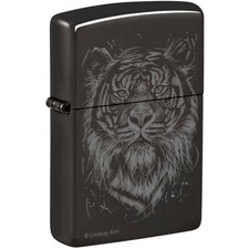 Zippo The Big Cat Design Metal Construction High Polish Black Lindsay Kivi 48935 picture