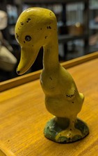 ANTIQUE SOLID CAST IRON HUBLEY DUCK  CHILD ROOM SIZE DOORSTOP picture