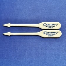 Vintage Capital International Airways Swizzle Stick Appetizer Cocktail Spear picture
