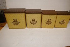Pfaltzgraff Village Nested Storage Tins Set  Vintage 1985 England Brown Beige picture