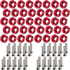 40 PCS Engine Dress Up Kit, CNC Finishing Fender Bumper Washers (Red) picture