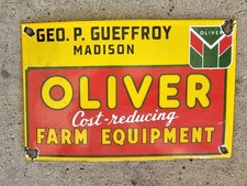 VINTAGE 1950'S OLIVER EQUIPMENT PORCELAIN SIGN  picture