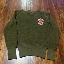 True Vintage 20s 30s Boy Scouts Of America ‘Be Prepared’ Green Wool Sweater RARE picture