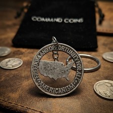 1954 Washington Carver Americanism USA Half Dollar Cut Coin Keychain Custom picture