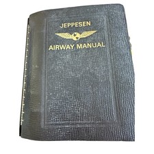 VTG Jeppesen Airway Binder Manual MidWest USA 1980s Map Charts leather 9 States picture