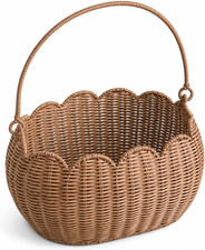 Large Wicker Picnic Basket, Handwoven Garden Harvest Basket for Gathering Vegeta picture