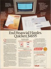 Quicken IBM PC Vintage 1989 Magazine Ad Computer Software Financial 1980s picture