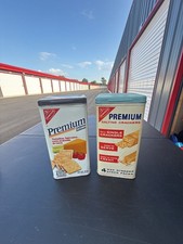 Set of 2 Vintage Nabisco Premium Saltine Cracker Tins picture