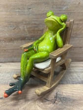 Frog Sleeping In Rocking Chair Resin Figurine 5