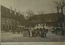 1919 Press Photo Geneve City, Switzerland. Geneve : La Cour Du Vieux College picture