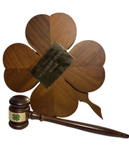 Vintage 4-H Wood Gavel & Leadership Council Plaque Personalized Lot picture