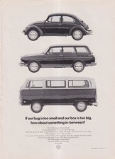 Bug too smal, box too big? How about Volkswagen Squareback? Ad 1973 NY picture