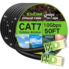 Outdoor Cat 7 Ethernet Cable 200ft, 26AWG Heavy-Duty Cat7 Networking Cord Pat... picture