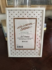 Vintage 90s Picture Frame Decorel Ice Cream Block Print Heart Colors Brown picture