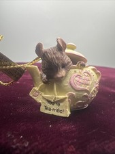 Vintage Enesco Mini Mouse In Teapot Ornament 1990 John Penchoff picture
