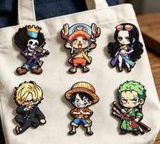 One Piece 6 Piece Pin Set Luffy Sanji Chopper Zoro Usopp  picture