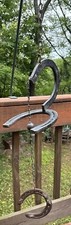 Vtg Rustic Diamond Hot Forged Horseshoe Western Hanging Chain Dinner Bell 39x13” picture