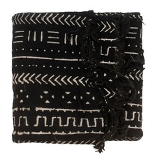 Ebony Black Bogolan Mali Mud Cloth Bandiagara Design African Black and White picture