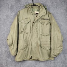 Vintage M65 Cold Weather Field Jacket Medium Vietnam OG-107 Army Military 70s picture