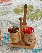 Lot of Vintage, Ukranian, Hand Made, Wooden Pieces picture