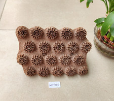 Vintage Wooden Hand Carved Textile Printing Block Unique Decor Craft Tool Retro picture