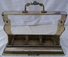 Betjemann's Tantalus Patent London Antique Liquor Cabinet 3 Holes No Key picture