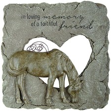 Carson Home Accents Pet Memorial Stone Devoted Angel Horse Gray 10 inches x picture