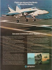 Sperry F/A-18 Hornet Flight Simulator Vintage 1980s Magazine Ad Print picture