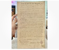1835 Antique Handwritten Legal Bond Signed Manuscript Barnes Phinny $14K Debt picture