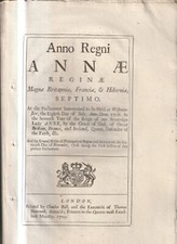 MEMORABILIA ,PUBLISHED 1709 ,BRITISH PARLIAMENT PAPERS , FIRE ACT ,ANNAE REGINAE picture