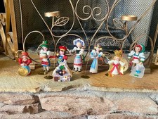 Vtg 1980 Sears Roebuck Wooden Christmas Around the World Ornaments set of 8 picture