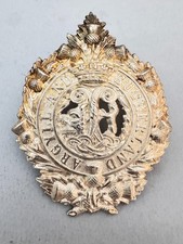 British Army Argyll & Sutherland Highlanders Officer's Silver Cap Badge picture