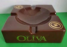 Oliva Family Of Cigars Large Brown Square Ceramic Ashtray -  9” x 9” x 3” picture