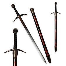 Crested Templar Crusader Longsword, handcrafted sword with decorative elements picture