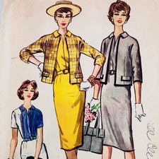 50s Vintage McCall's 5029 Dress & Jacket Sewing Pattern Sz 14 B34  CC picture